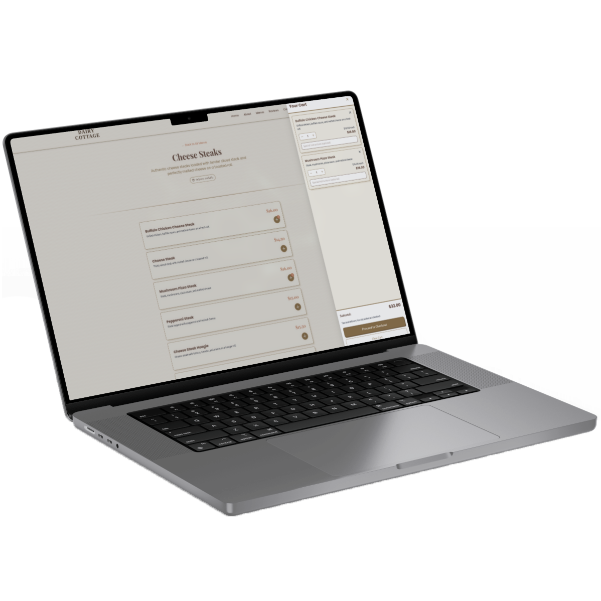 Menu and cart integration
