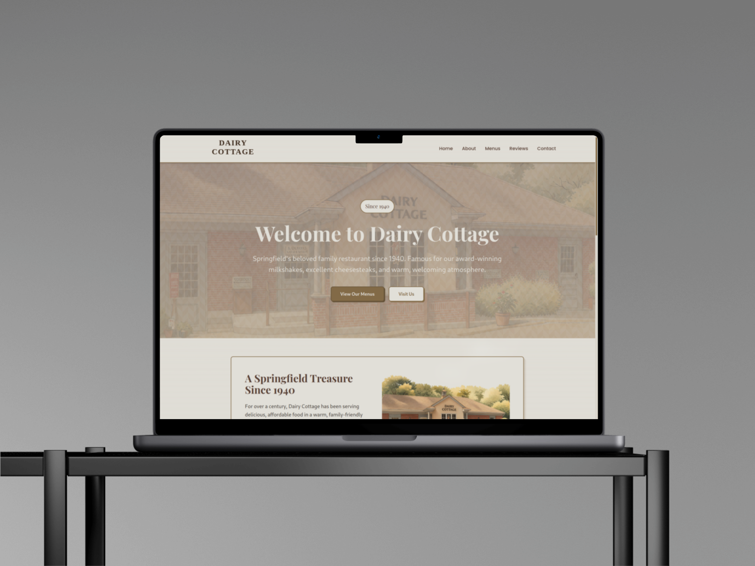 New Dairy Cottage website with modern responsive design